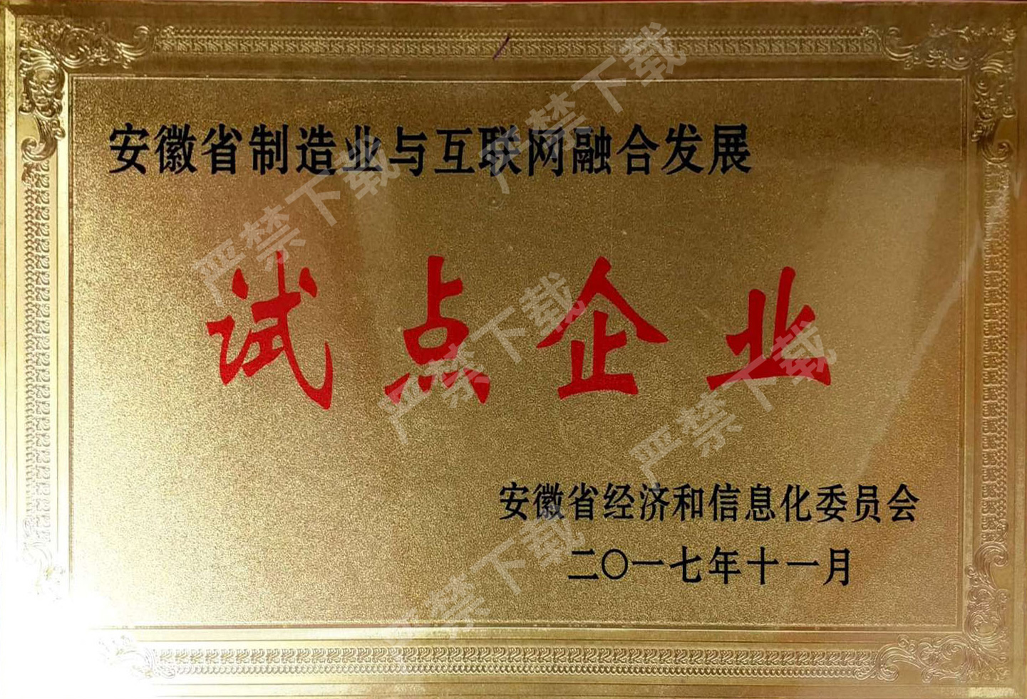 安徽省制造業與互聯網融合發展試點企業